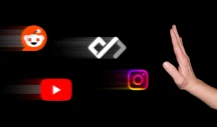 A hand signing stop against instagram, daily.dev, youtube and reddit