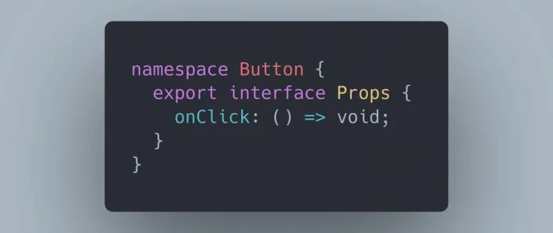 Code snippet showing a confusing TypeScript namespace pattern
